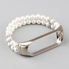 Эластичный браслет с бусинами для Xiaomi Mi Band 6 5 4 3, в простом стиле, Модный женский ремешок для наручных часов