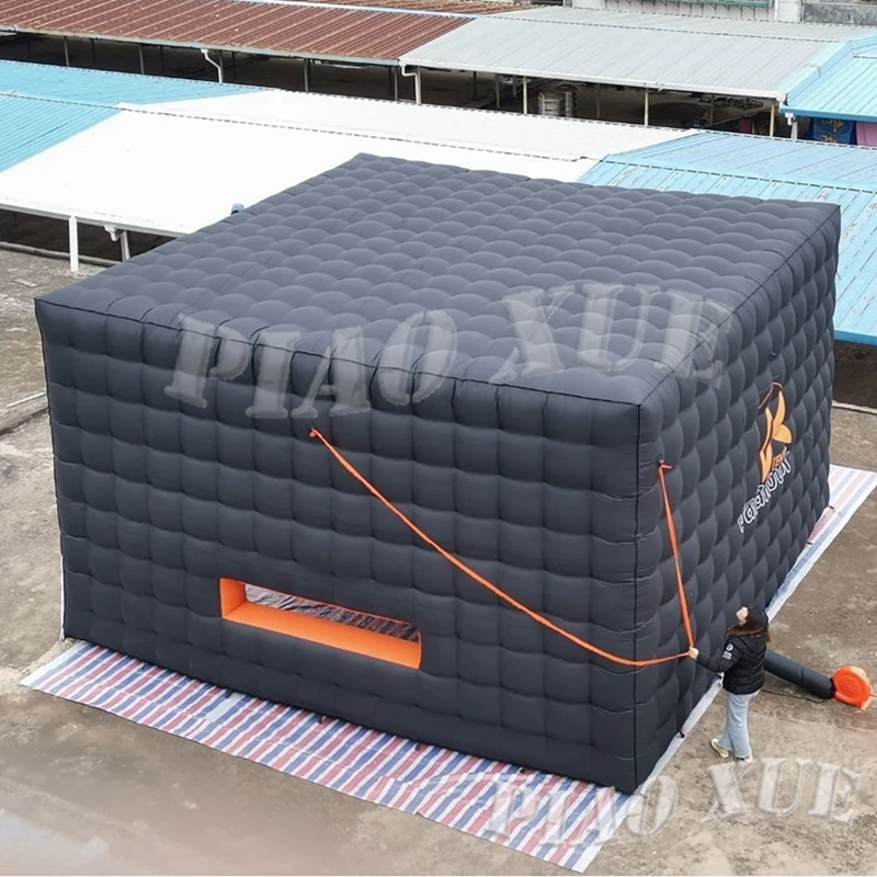 

Customize Outdoor Giant Portable And Easy Set Up Black Inflatable Cube tent With Air Blower For Advertising