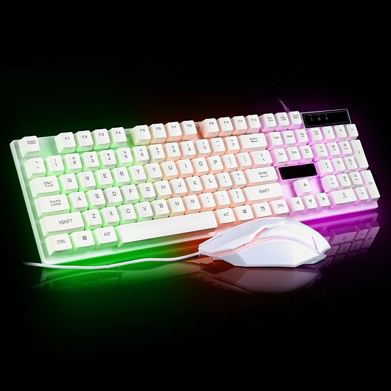

Keyboard white light keyboard and mouse set light backlight kit mouse and keyboard set UU floating key cap keyboard