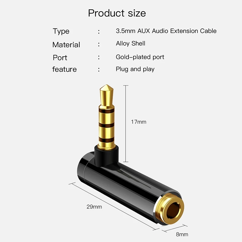 3 5 мм вывода адаптер прямоугольный разъем (под углом 90 градусов) четыре секции