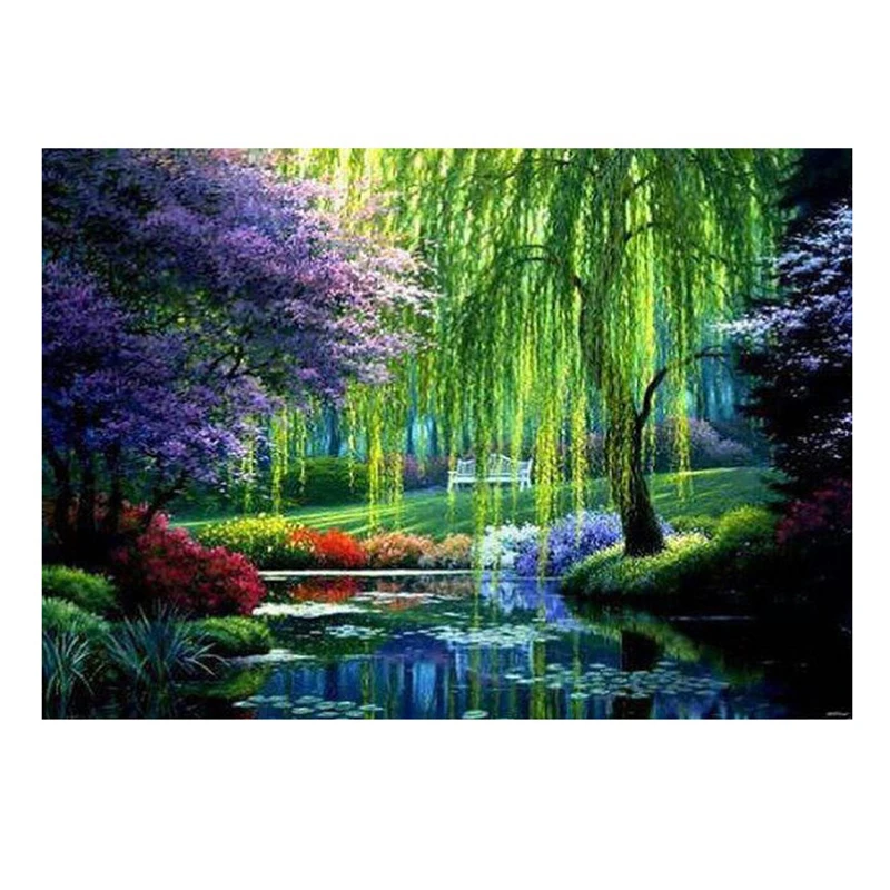 

DIY Diamond Painting Landscape Full Round Drill Diament Embroidery Forest Tree Cross Stitch Haft Diamentowy Home Decor Picture