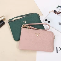 genuine leather women wallets and coin purses 2022 fashion zipper credit card holder wallet short ladies designer change purse