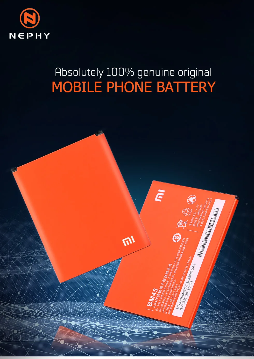 Nephy Батарея BM45 для Xiaomi Redmi Note 2 Note2 мобильный телефон премиум-класса запасной аккумулятор бесплатным инструментом отслеживания