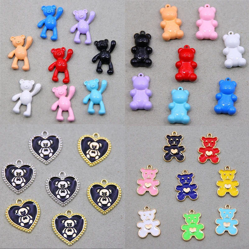 

6 шт., эмалированные подвески в виде медведя