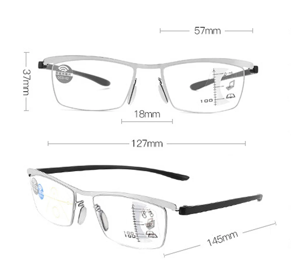 Ультралегкие очки для чтения с дужками из сплава Tr90 умные прогрессивные