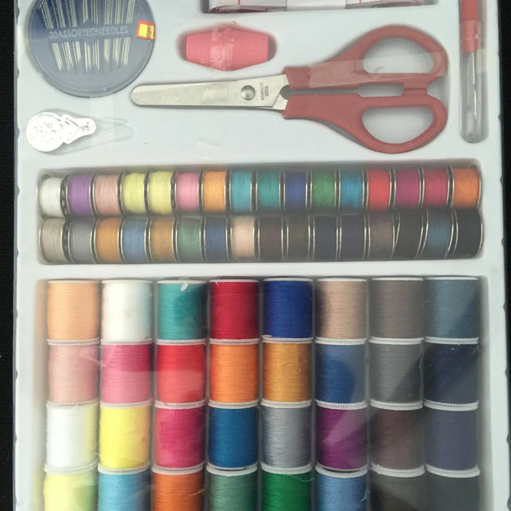 

Sewing Machine Line Thread Spool Set Bobbin Cotton Reel Needle Tape Household Useful Sewing Kit