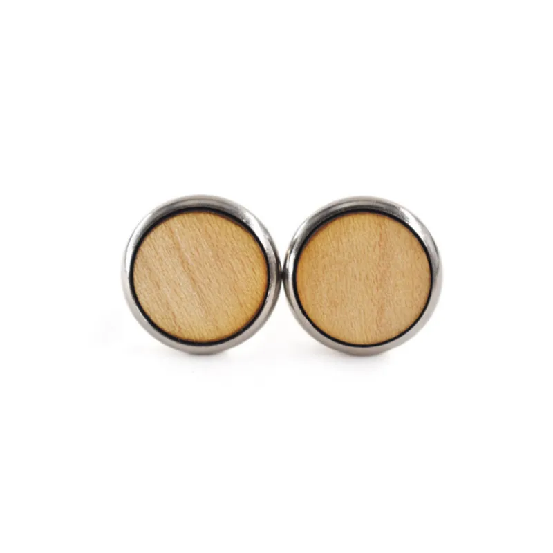 Модные круглые запонки с деревянными элементами для мужской рубашки деревянные
