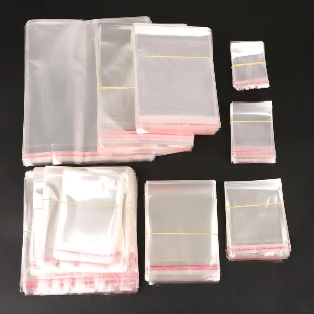 

100/200pcs Transparent Self Adhesive Seal OPP Plastic Cellophane Bags Gifts Bag & Pouch Jewelry Packaging Bag