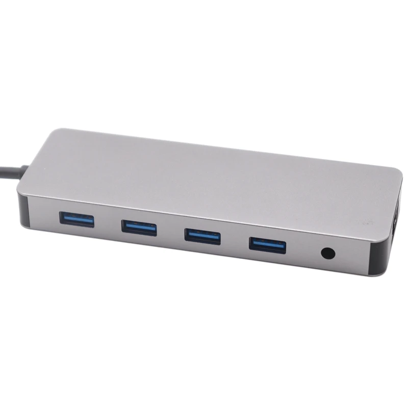

11 In1 HUB Type-C to HDMI/SD TF Multifunctional Docking Hub 4XUSB 3.0 Ports for PC Laptop