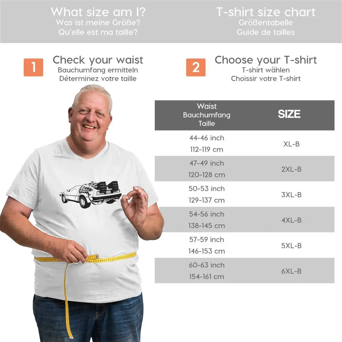 

Men's Back To The Future Delorean T Shirts Time Travel Movie BTTF Clothes Novelty Big Tall Tees Oversized 4XL 5XL 6XL T-Shirt