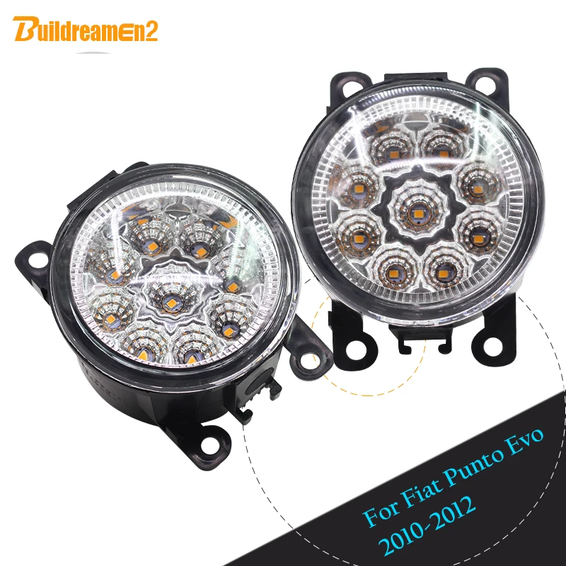 Buildreamen2 для Фиат пунто Эво 2010 2012 2 х автомобилей Светодиодный светильник тумана AC/DC