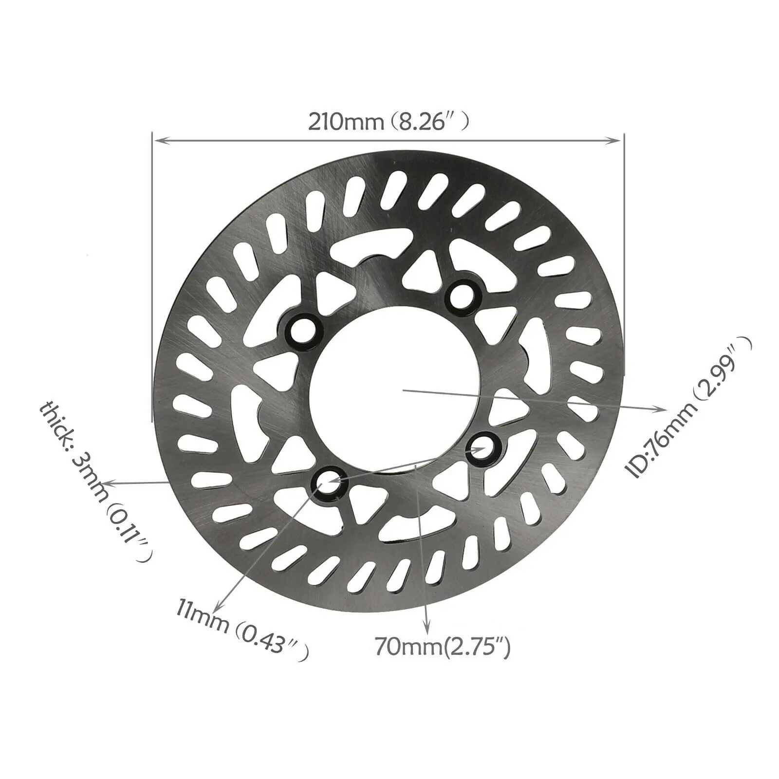 15mm Axle 1.6x17 70/100-17 Motorbike Front Wheel Rim Tire Tube Brake Disc Rotor 
