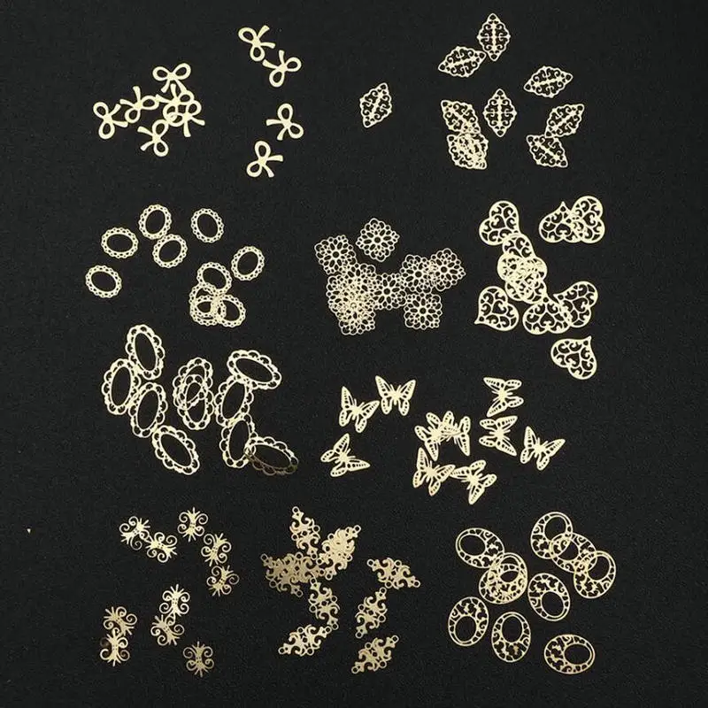 Винтажные кружевные золотые банты предметы для дизайна ногтей декор сделай сам