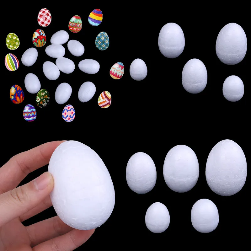 

10pcs/set 3-7cm Modelling Polystyrene Styrofoam Foam Egg Ball For DIY Christmas Day Or Easter Day Decoration DIY White Craft