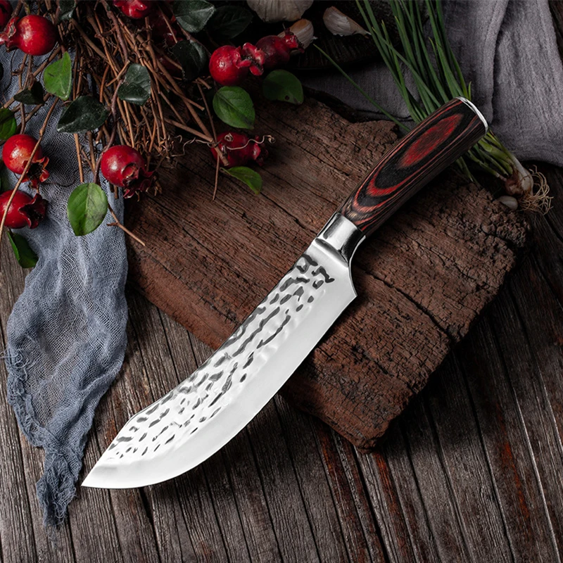 TEMIOV 7 дюймов ручной ковки Кухня Ножи мяса разделочная Тесак мясника Sharp повара из