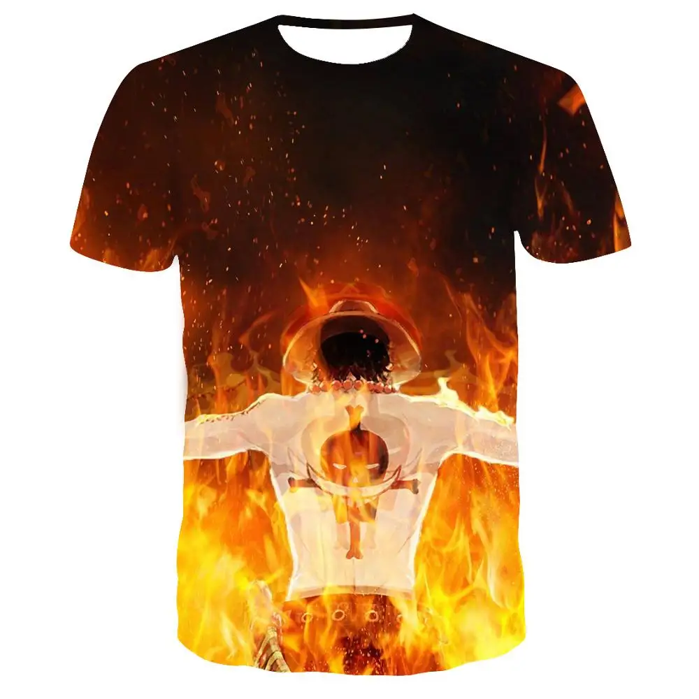 Футболка мужская Слитная с 3D-принтом аниме Повседневная рубашка коротким