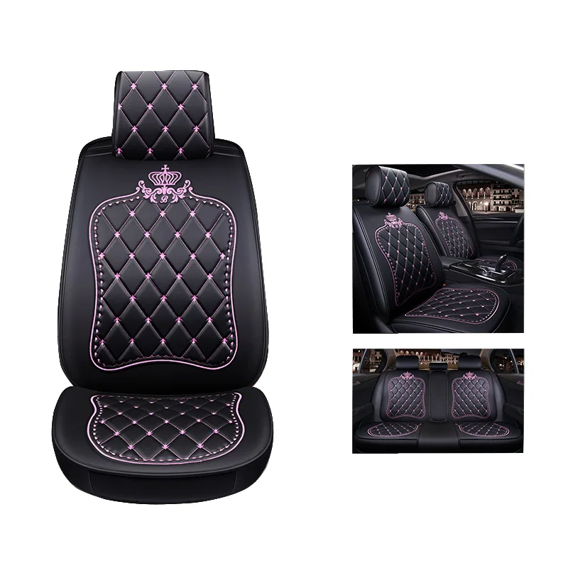 Pink 5-сидений автомобиля чехлы на сиденья авто подушка для сидения для hyundai Creta Ix25 Ix 25 Elantra 2012 2013 I30 Fastback 2013 I40 Ix35 Кона - Название цвета: Pink