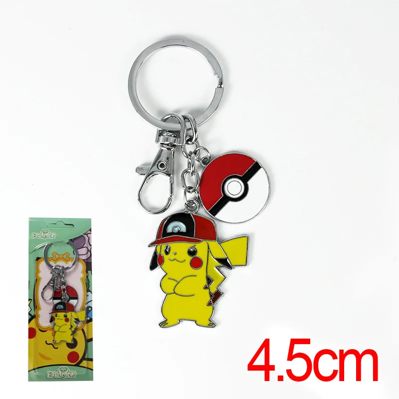 Японский мультфильм брелок Карманный Монстр покебол PIKACHU Мода Забавный милый porte cle металлические аксессуары для украшений chaviro Llaveros - Цвет: 3-3
