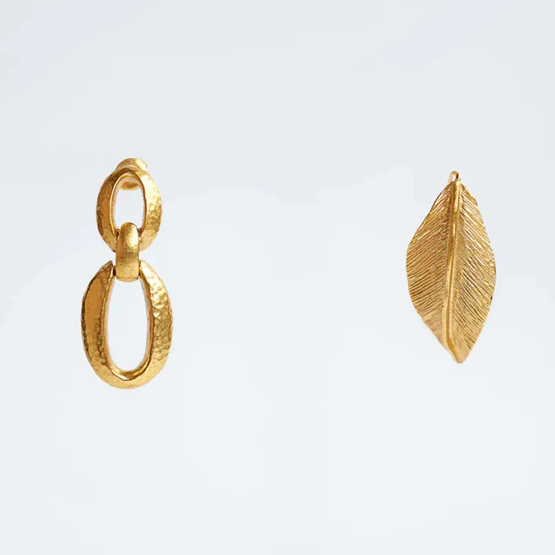 ZA серьги модные геометрические o образные золотые металлические цепочки Висячие