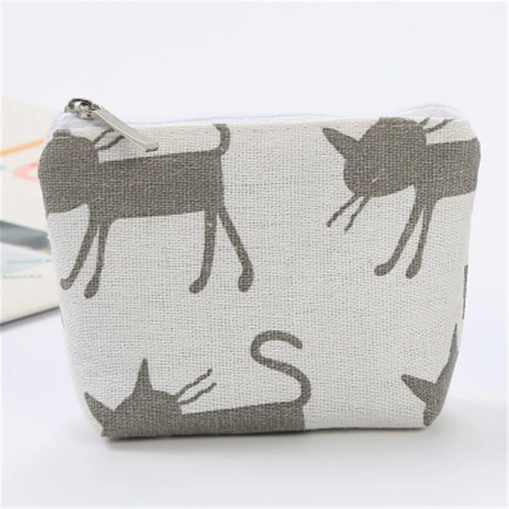 Новый корейский хлопковый и льняной Кошелек для монет тканевый кошелек с принтом