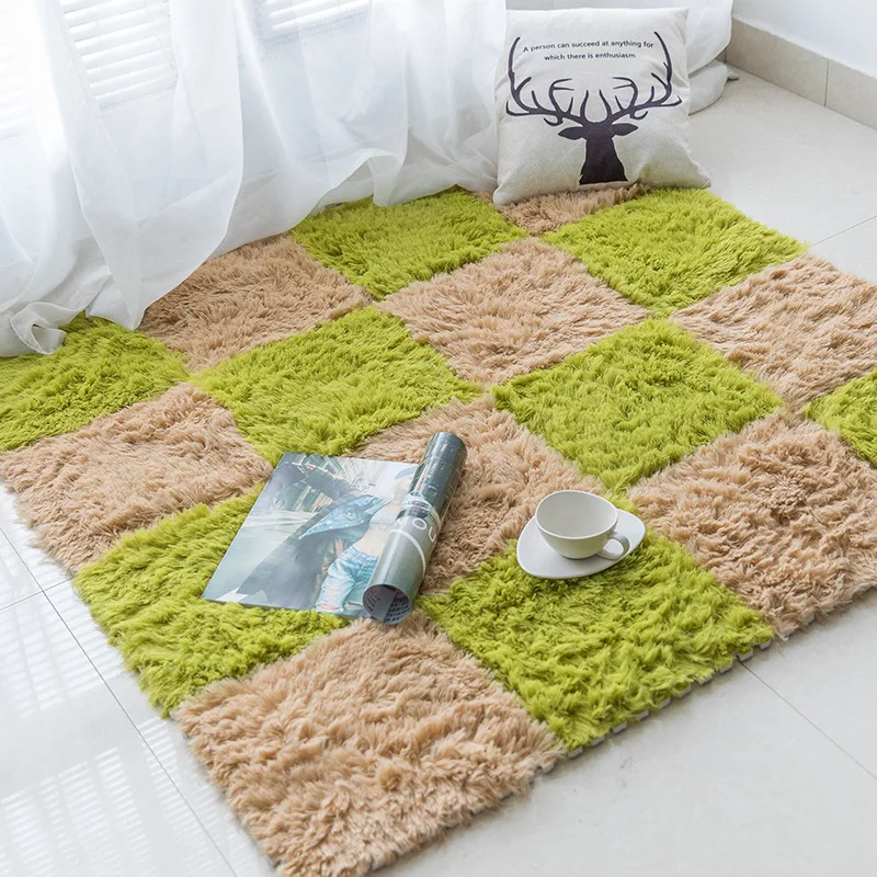 

Long Hair Stitching Mats EVA Foaming Children's Game Climbing Mats Children's Room Area Decoration