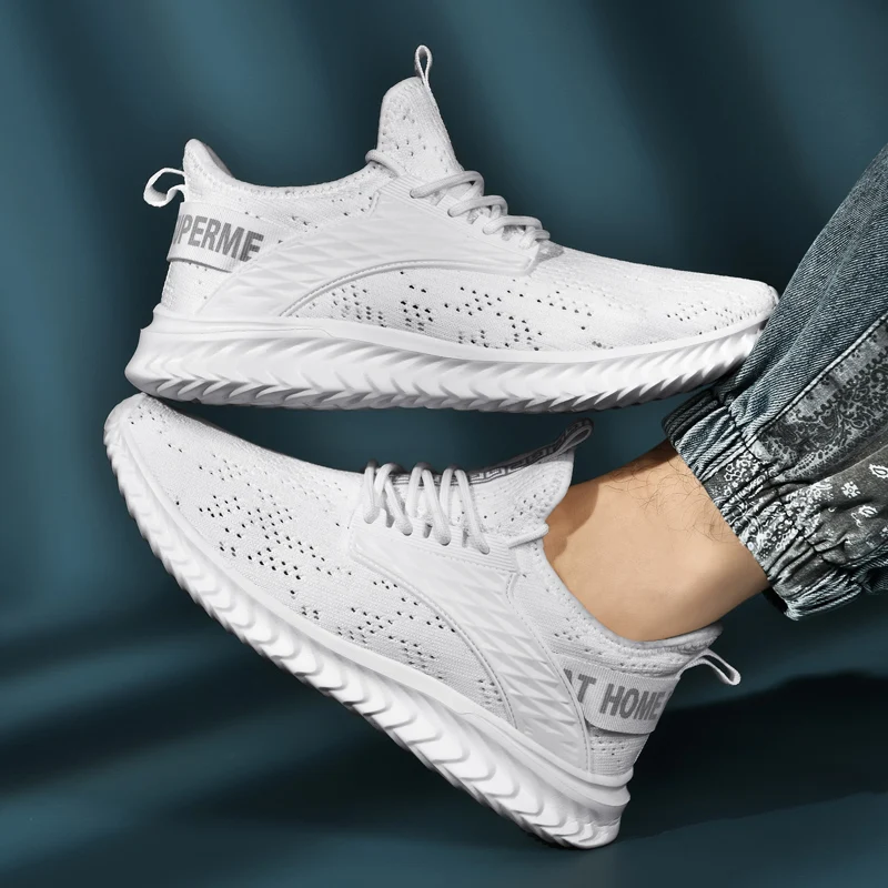 

Men's Light Sneaker Casual Shoes White Large Size Outdoor Breathable Mesh Fashion Sports Black Popular Style Runniite tide shoes
