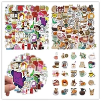 100pcs drinks adventure coffee cartoon pvc personalized water cup mobile phone car body sticker decoration