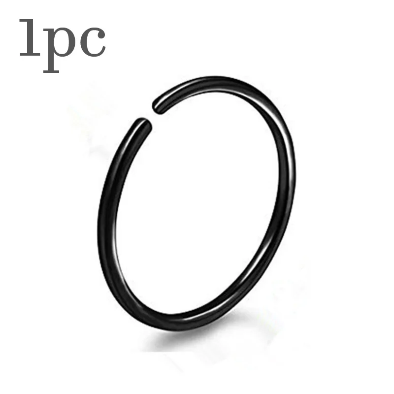 5 шт./лот стальные бесшовные кольца для носа обруч Перегородка уха хрящевая ткань