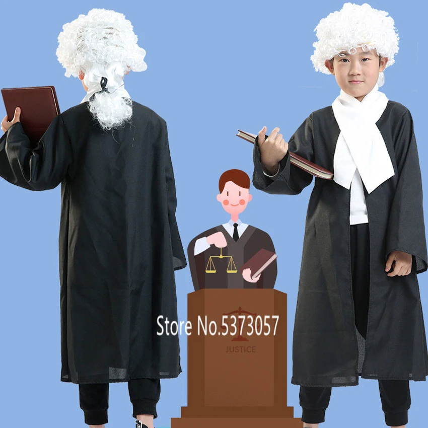Костюм судьи юриста на Хэллоуин Рождество косплей костюм для детей мальчик