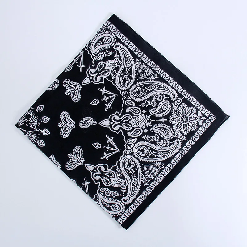 

55x55cm Hot Hip-Hop Paisley Bandanas Feminina Head Scarves For Male Female Riding Western Headscarf Cowboy Scarf Headscarf