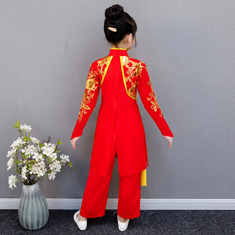 Детский классический танцевальный костюм для девочек Национальный Красный