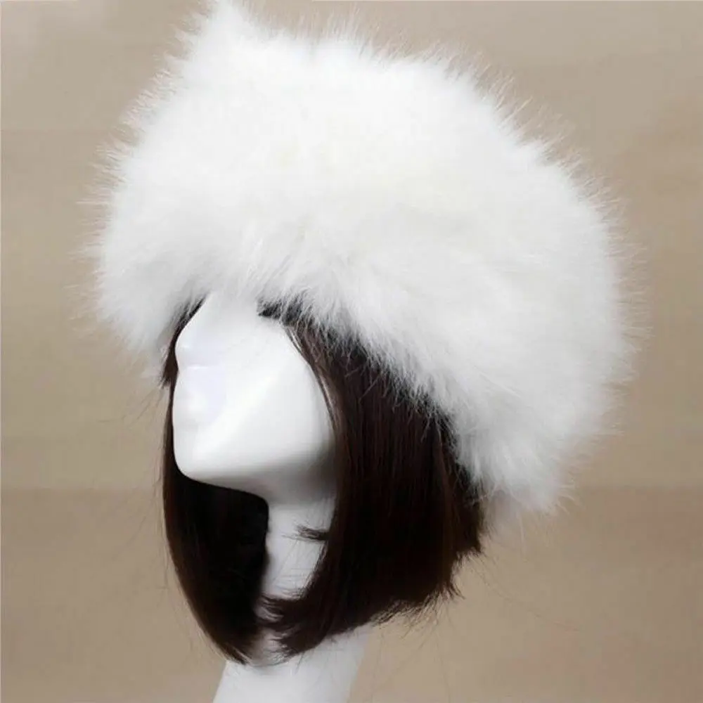 

Winter Fashion Women Russian Thick Warm Beanies Fluffy Fake Faux Fur Hat Empty Top Hat Headscarf