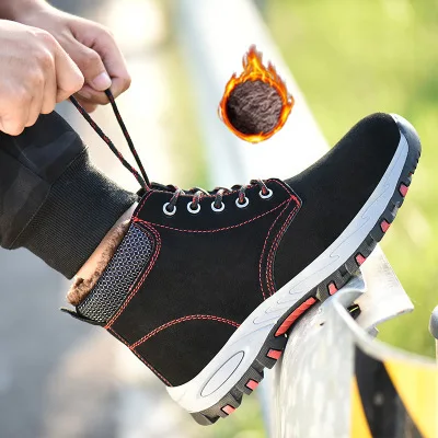 Black with fur Размеры 38-46; защитная обувь с защитой от разбивания лодыжки; безопасная обувь для выживания в пустыне;# GH201-1 - Цвет: Black with fur