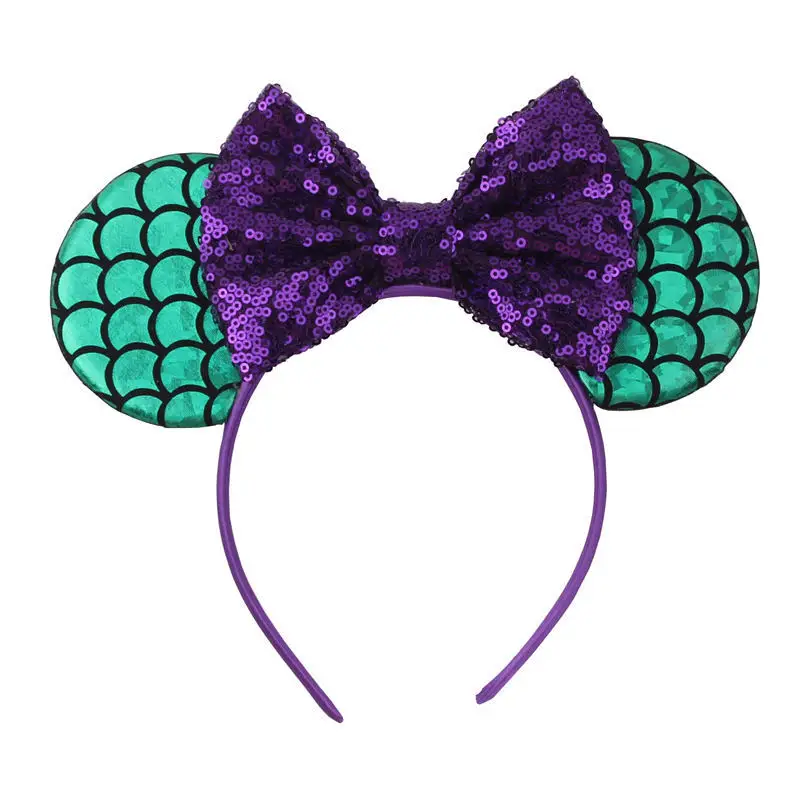 headband 5 3," Русалка Минни ободок с мышиными ушками Блестки для волос повязка для волос с бантом DIY Девушки аксессуары для волос для детей модный Косплей-повязка на волосы - Цвет: headband 5