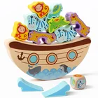 Игрушка Монтессори, строительные блоки для баланса животных, доска для укладки, высокие игры, Ранние развивающие игрушки, подарки для детей