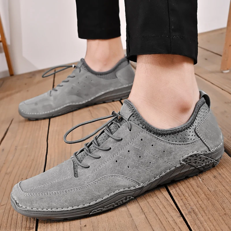 

Leather leather men's casual shoes fashion outdoor men's flat shoes comfortable walking sandals zapatillas Hombre top pigskin 46