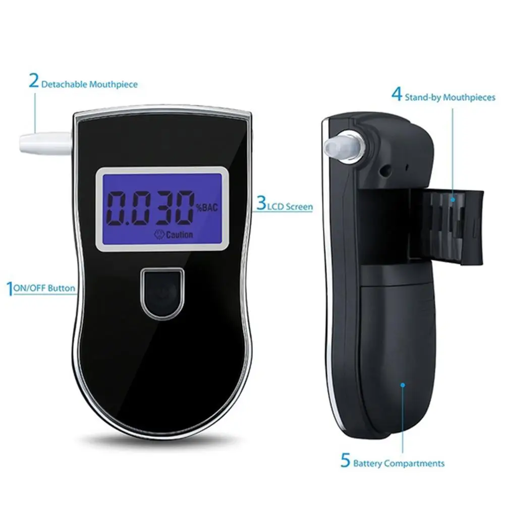 

AT-818 Portable Handheld Digital Display Alcohol Breathalyzer Tester Detector