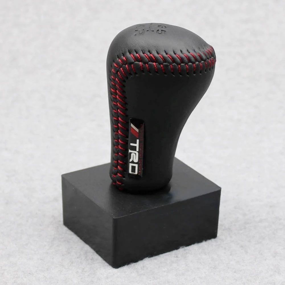 car faux leather gear shift collars auto gear head shift knob cover case sleeve fit for toyota trd car accessories free global shipping