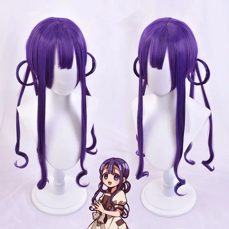 Парик для косплея аниме Jibaku Shounen Hanako kun парик Akane Aoi женский фиолетовый фиолетовые
