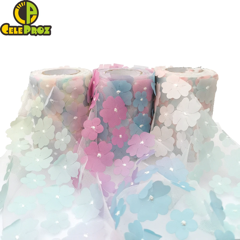 Тюль с цветочной вышивкой 10 см 12 см|Ленты для шитья| |