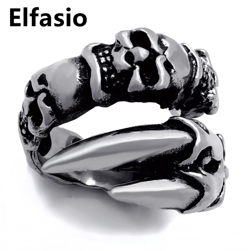 Мужское кольцо из нержавеющей стали 316L в готическом стиле|rocker rings|punk fashion316l stainless