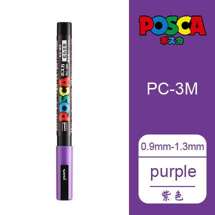 Фиолетовый 2 шт./партия Mitsubishi Uni Posca PC-3M Краска Маркер-тонкий наконечник-0,9 mm-1.3 мм 24 цвета выбор Искусство Маркер - Цвет: Фиолетовый