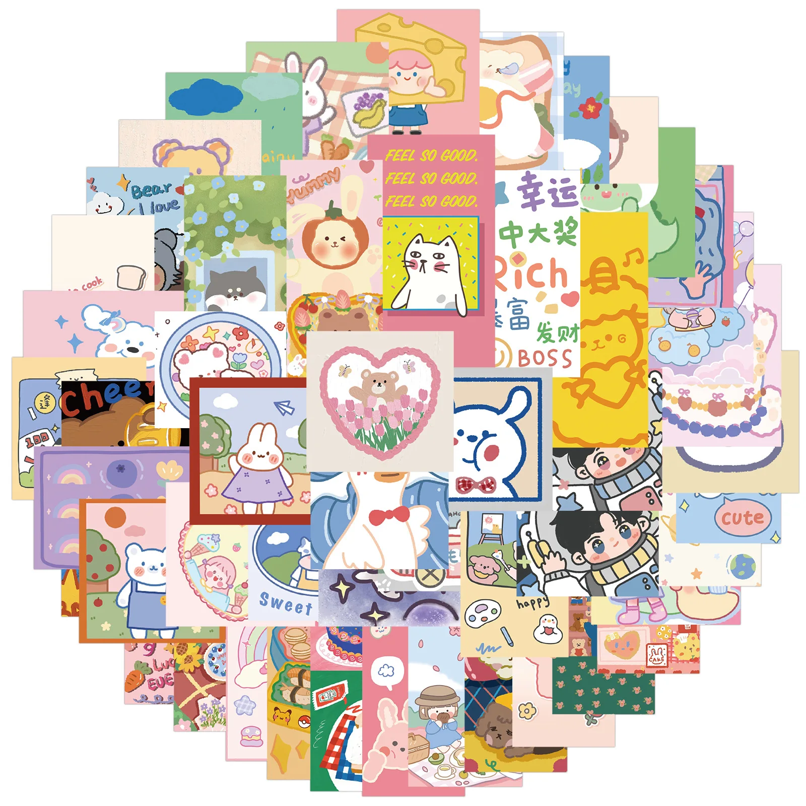 

10 / 30 / 50pcs Cute Cartoon Characters Personality DIY Decoration Suitcase Mobile Phone Case Toy Stickers Wholesale