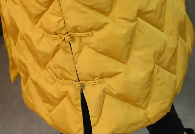 

Winter Fall Vintage Chinese Style Women Clothes 2018 Patchwork Green Black Yellow Long Coats , Female Warm Parka ,womens Coat