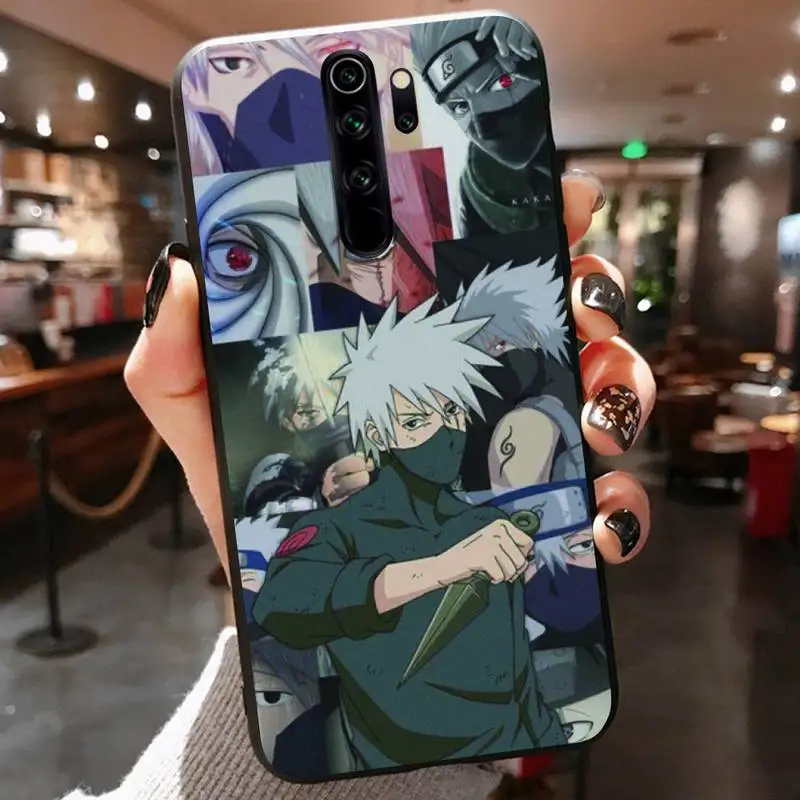 

Relief Anime Naruto Uzumaki Sasuke kakashi Phone Case Black Cover For Redmi 7A 4X 5 6 7 8 8A 5Plus GO Note 4/4X 7 K20/Pro Cases
