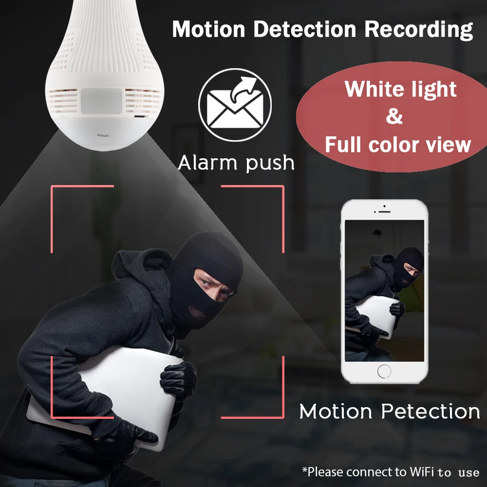 AOUERTK светодиодный светильник 960P WiFi CCTV рыбий глаз лампа ip-камера в форме лампы 360 градусов беспроводной панорамный день и ночь домашняя камера безопасности