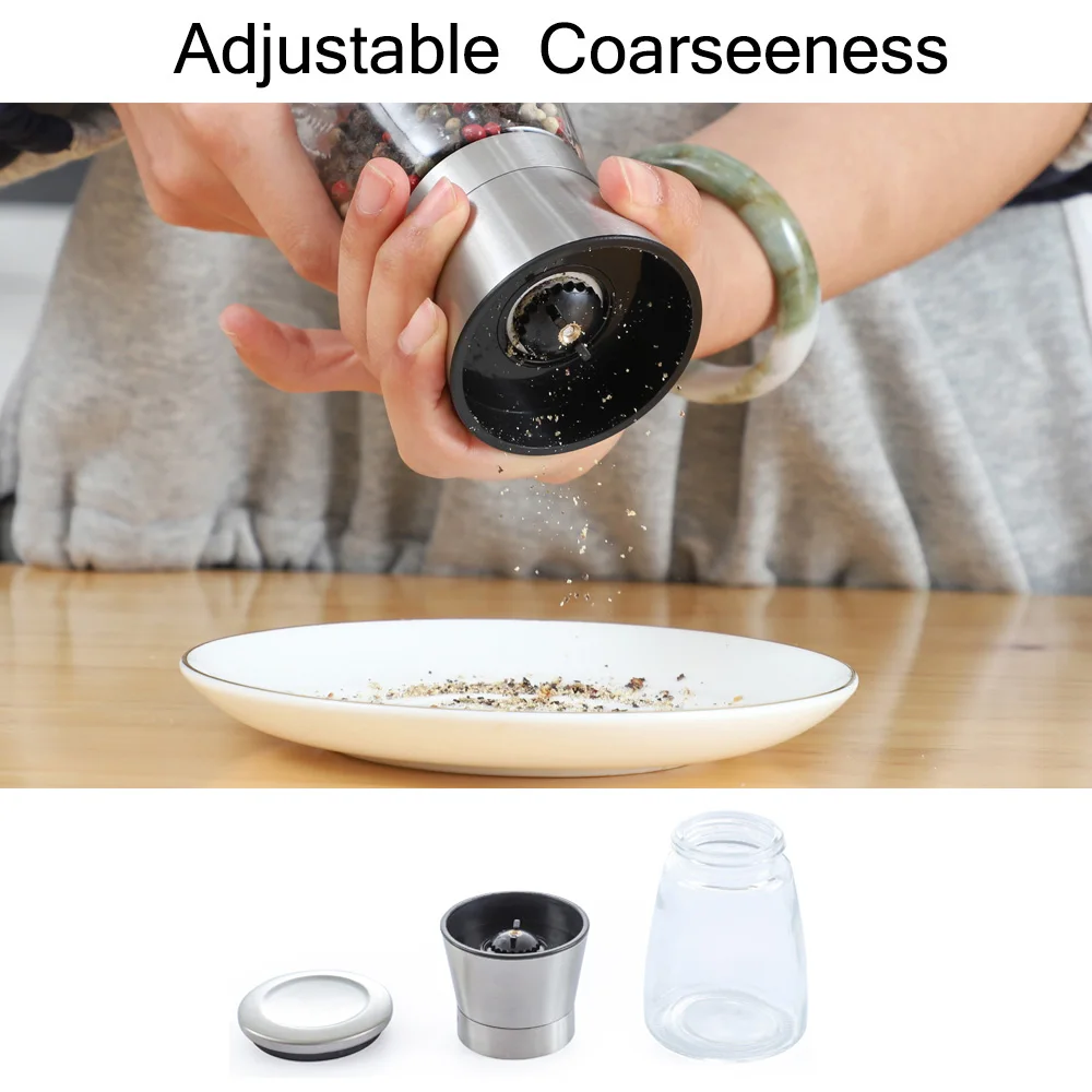 Newvenper Premium Stainless Steel Salt and Pepper Grinder Set Adjustable Spice Grain Mills Grinding Core Mill Kitchen Tools | Дом и сад