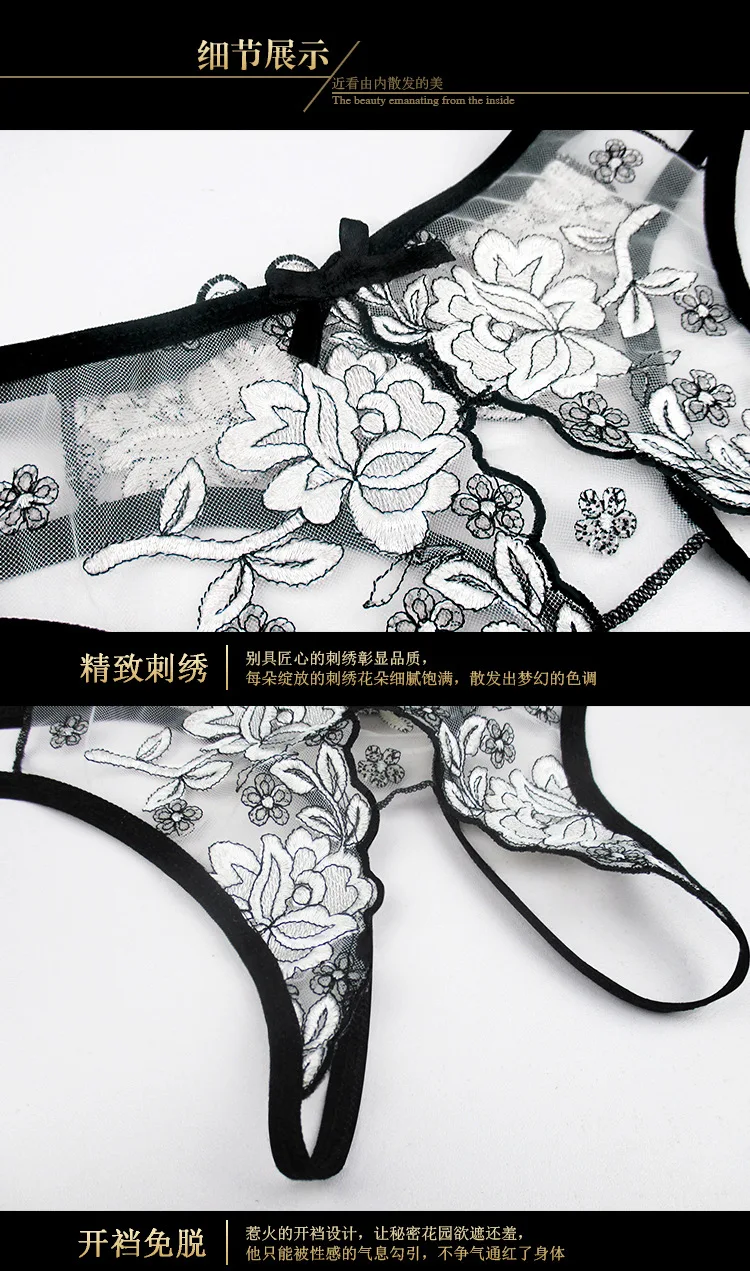 Женские сексуальные кружевные стринги Lingbaiway трусики с открытой промежностью