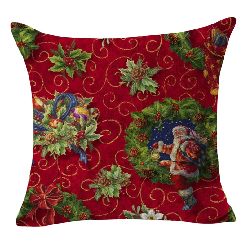 Чехол для подушки с рождеством льняная Подушка Сантой чехол дивана украшение