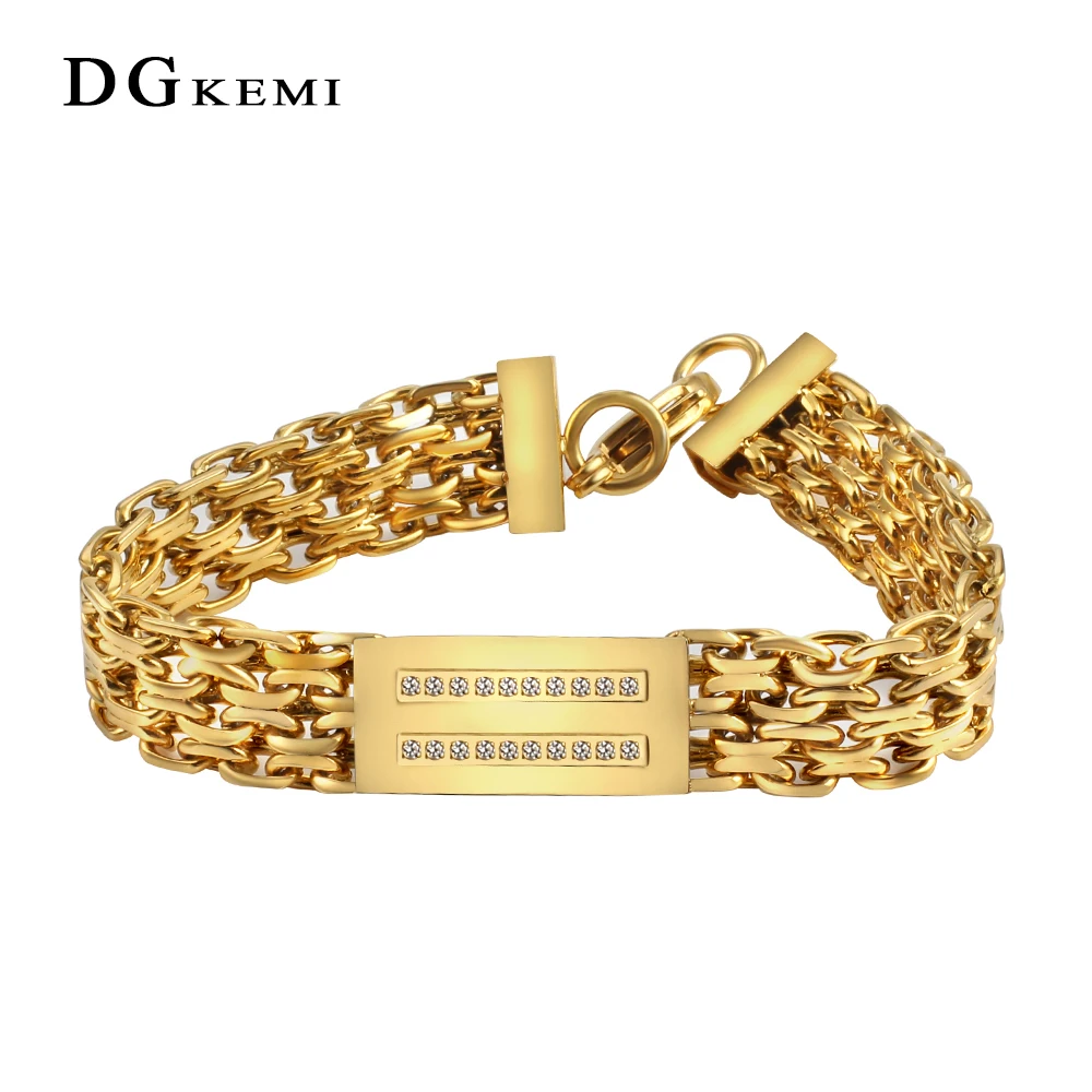 Punk Jewelry Figaro Chains 316L Stainless Steel for Mens Bracelet Gold Color High Quality Cuff Bracelets 13mm*22cm | Украшения и